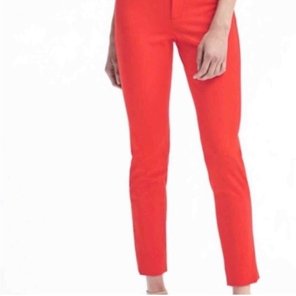 Banana Republic Sloan Fit cropped trousers in “New Vermillion”